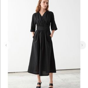 & Other Stories Black Midi Wrap Dress 2 XS